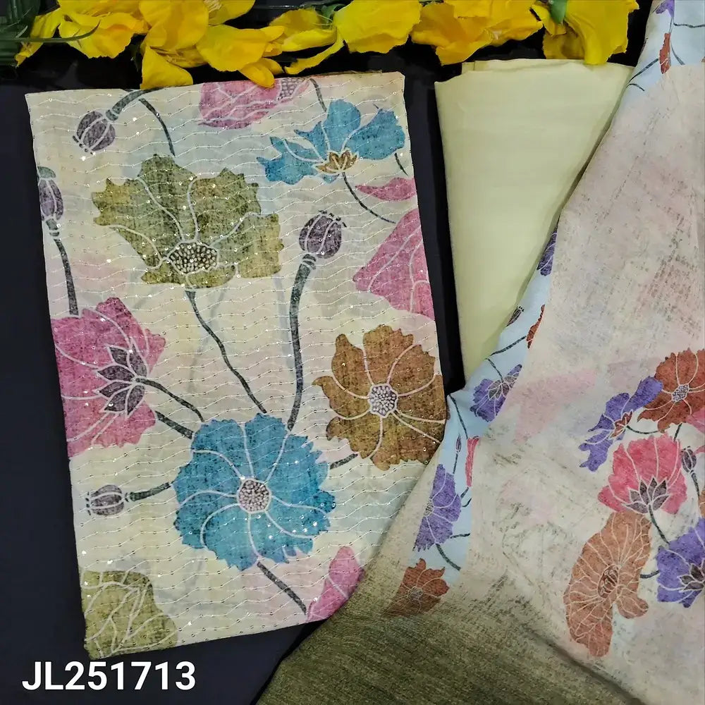 Pastel green floral printed semi georgette salwar material jl251713-Neidhal