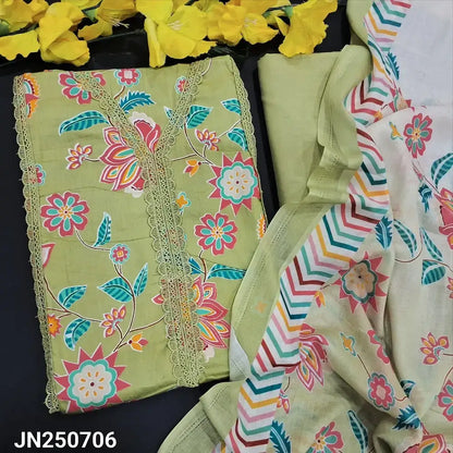 Pastel green floral printed soft cotton salwar material jn250706-Neidhal