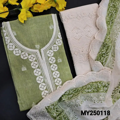Pastel green handloom cotton salwar material my250118-Neidhal