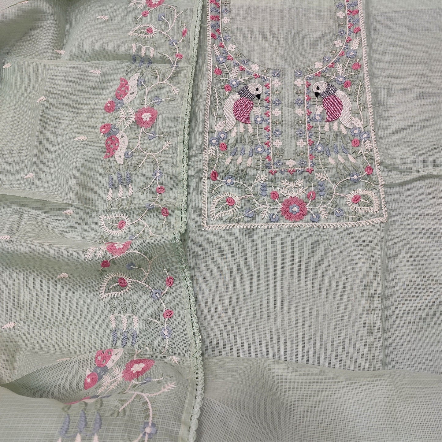 Pastel green kota salwar material mr252016-Neidhal