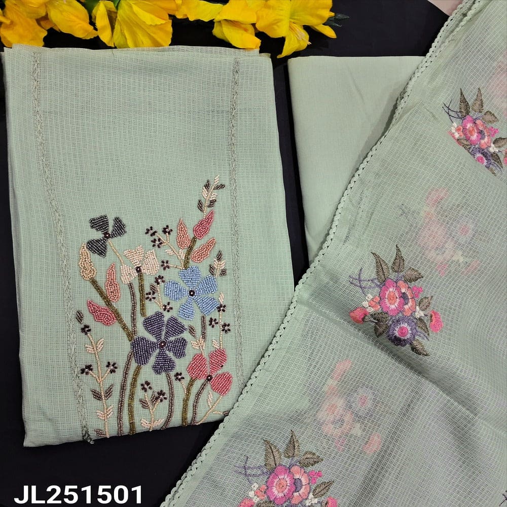 Pastel green kota silk cotton salwar material jl251501-Neidhal
