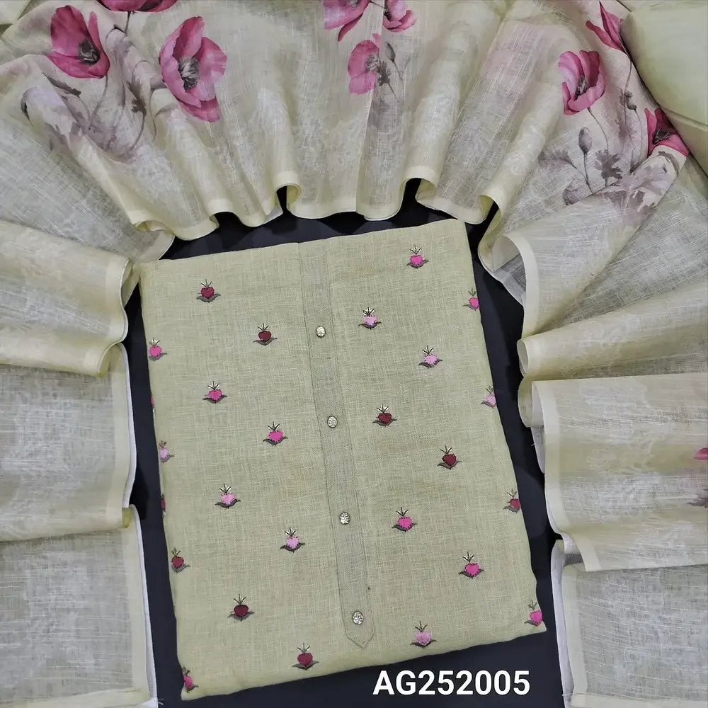 Pastel green premium linen salwar material ag252005 Neidhal