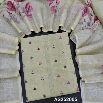 Pastel green premium linen salwar material ag252005 Neidhal