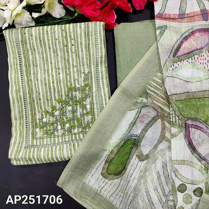 Pastel green printed semi linen salwar material ap251706-Neidhal