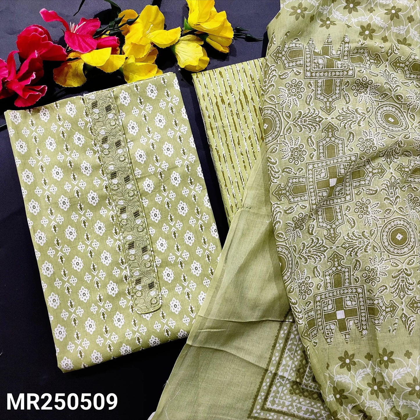Pastel green printed soft cotton salwar material mr250509-Neidhal