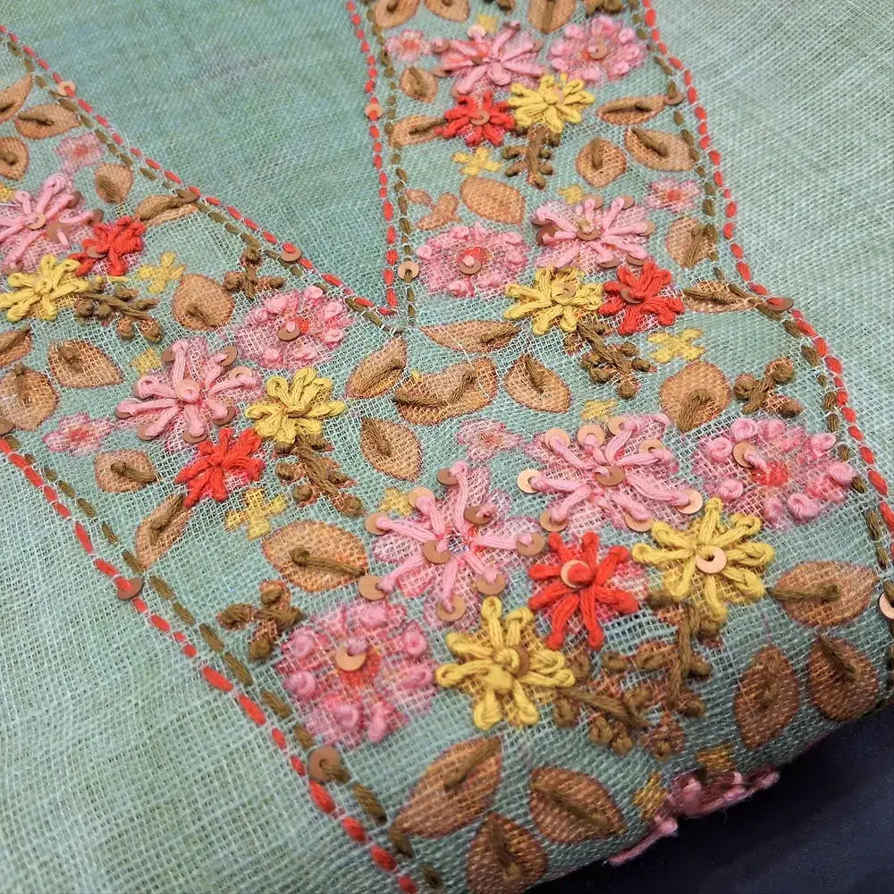 Pastel green pure linen salwar material jn250701-Neidhal