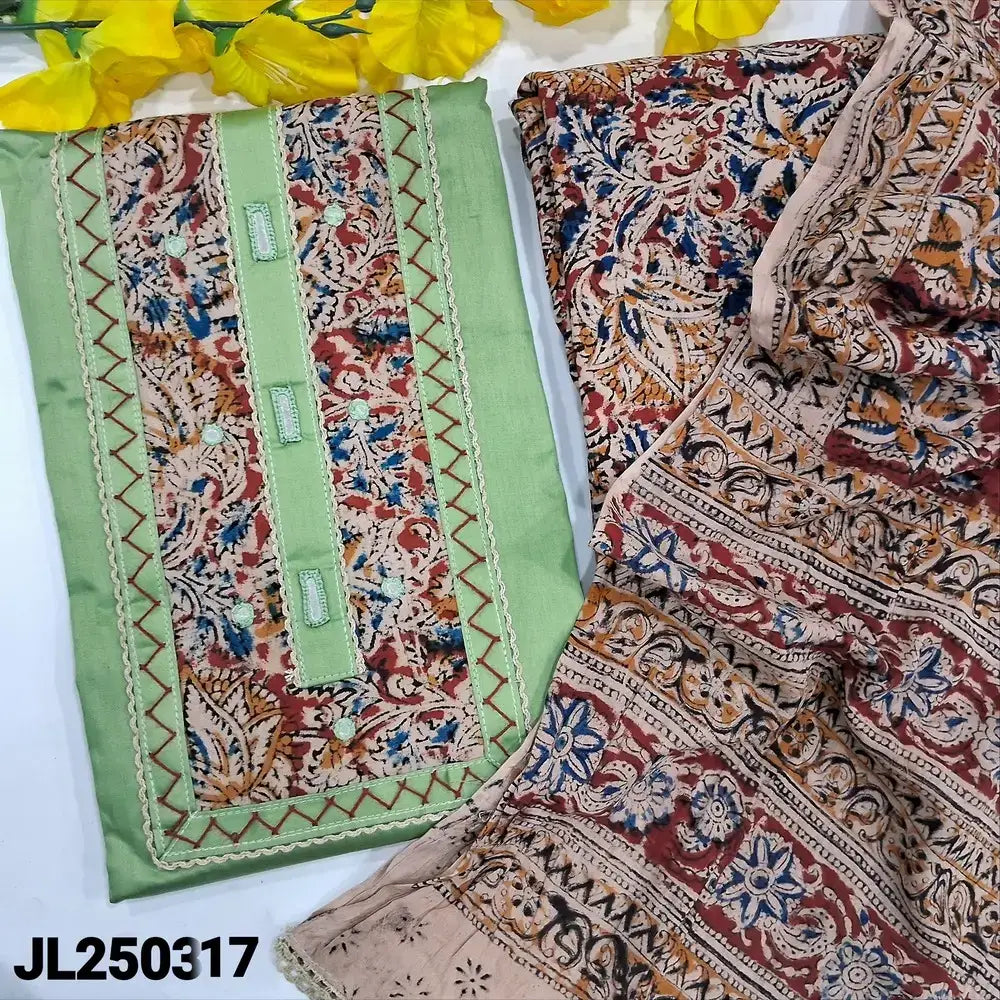 Pastel green satin cotton salwar material jl250317-Neidhal