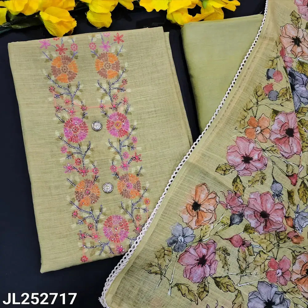 Pastel green slub silk cotton salwar material jl252717-Neidhal