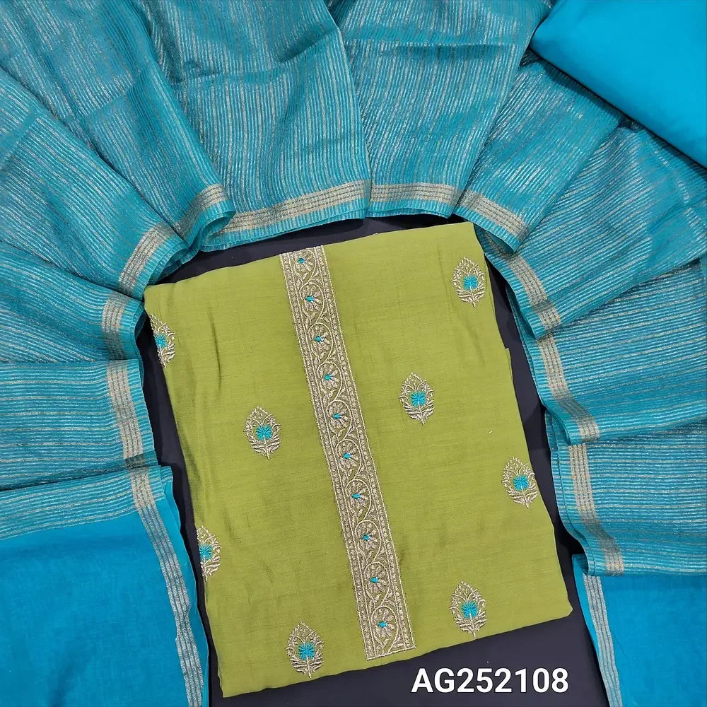 Pastel green soft silk cotton salwar material ag252108 Neidhal