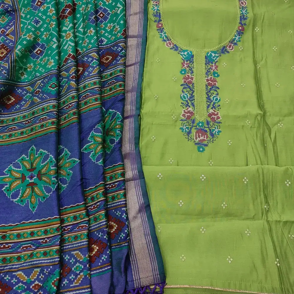 Pastel green soft silk cotton salwar material mr252502-Neidhal