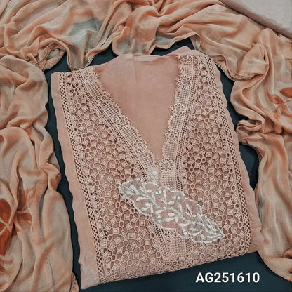 Pastel peach crinkled jimmy choo salwar material ag251610-Neidhal