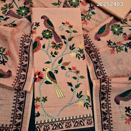 Pastel peach designer digital printed linen salwar material jl252403-Neidhal