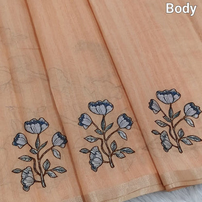 Pastel peach designer silk cotton saree ns117-Neidhal