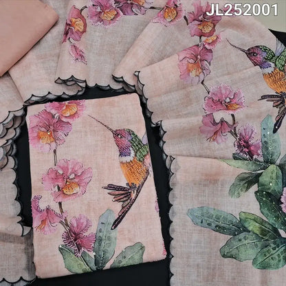 Pastel peach digital printed premium linen salwar material jl252001-Neidhal