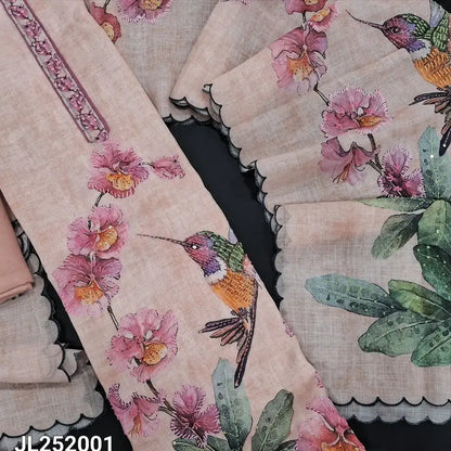 Pastel peach digital printed premium linen salwar material jl252001-Neidhal