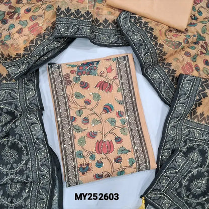 Pastel peach digital printed silk cotton salwar material my252603-Neidhal