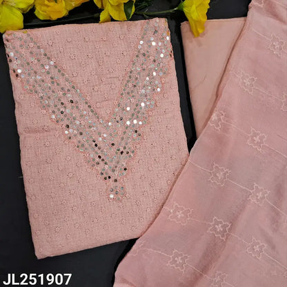 Pastel peach fancy kota silk cotton salwar material jl251907-Neidhal