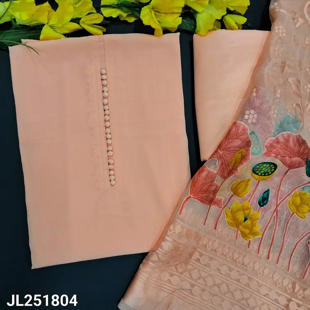 Pastel peach semi georgette salwar material jl251804-Neidhal