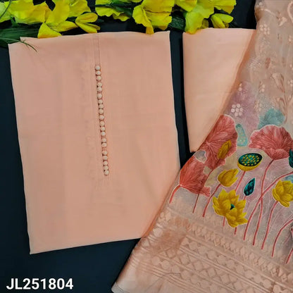 Pastel peach semi georgette salwar material jl251804-Neidhal