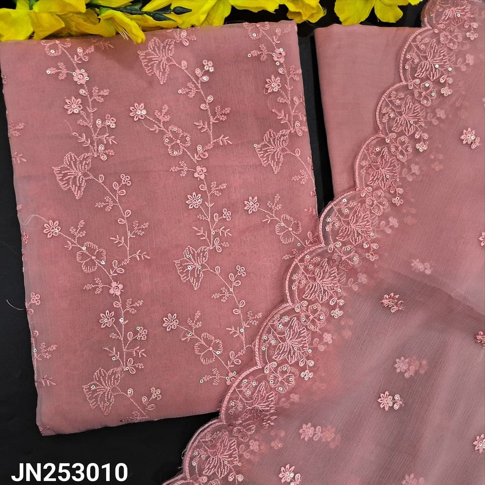 Pastel pink chiffon organza salwar material jn253010-Neidhal