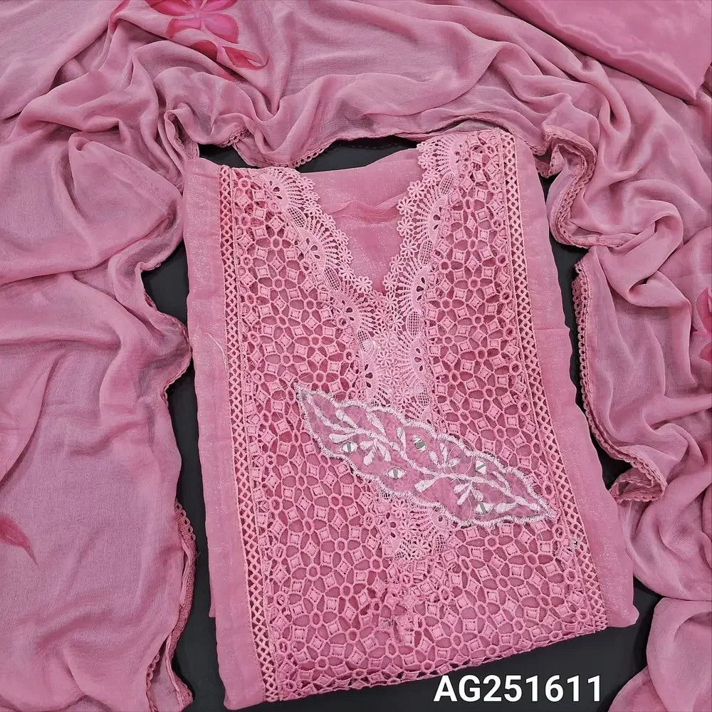 Pastel pink crinkled jimmy choo salwar material ag251611-Neidhal