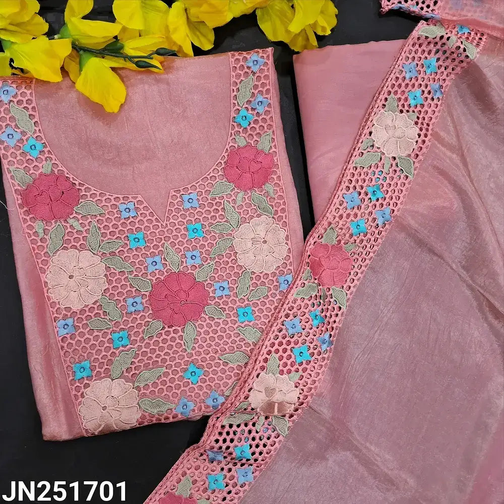 Pastel pink crinkled jimmy choo salwar material jn251701-Neidhal