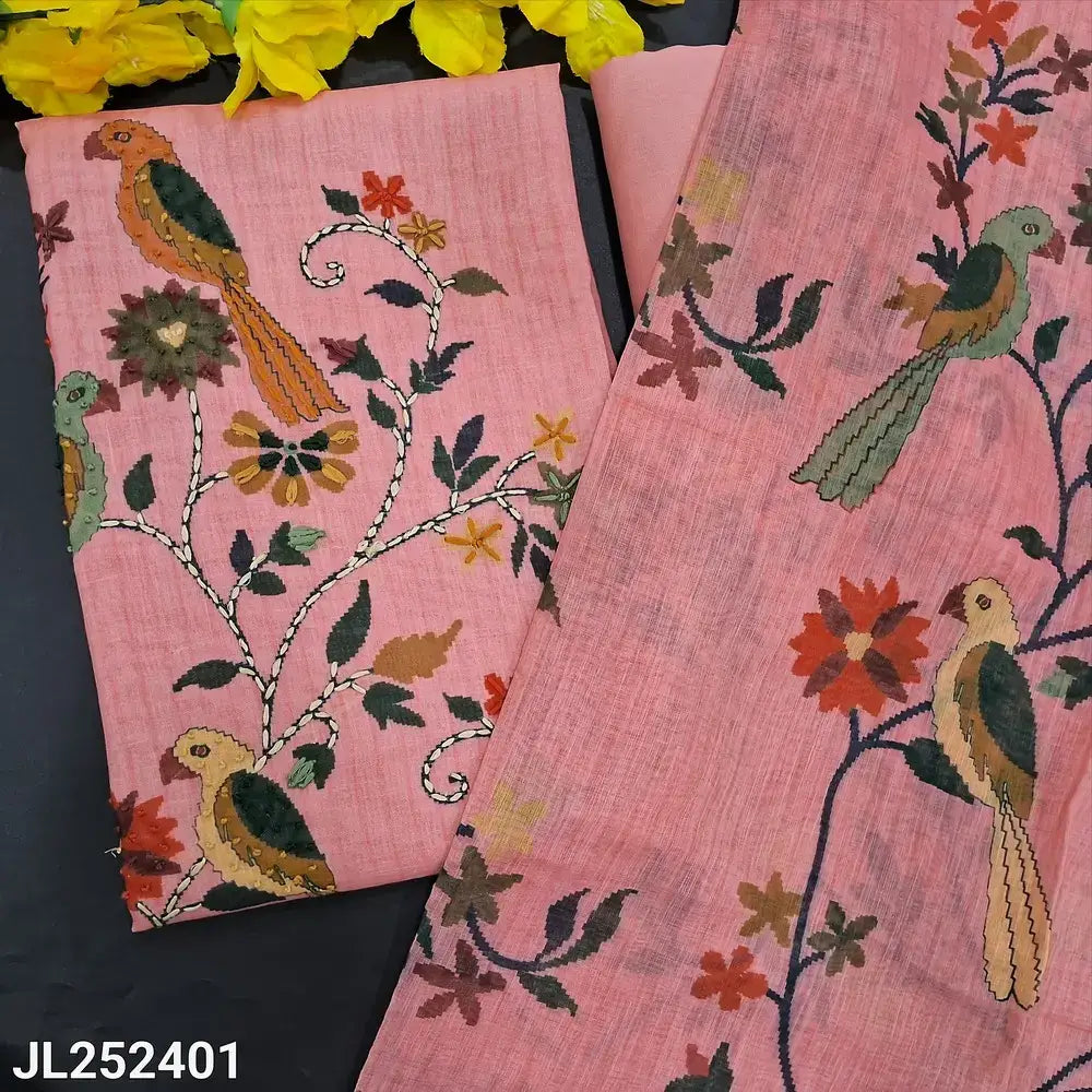 Pastel pink designer digital printed linen salwar material jl252401-Neidhal