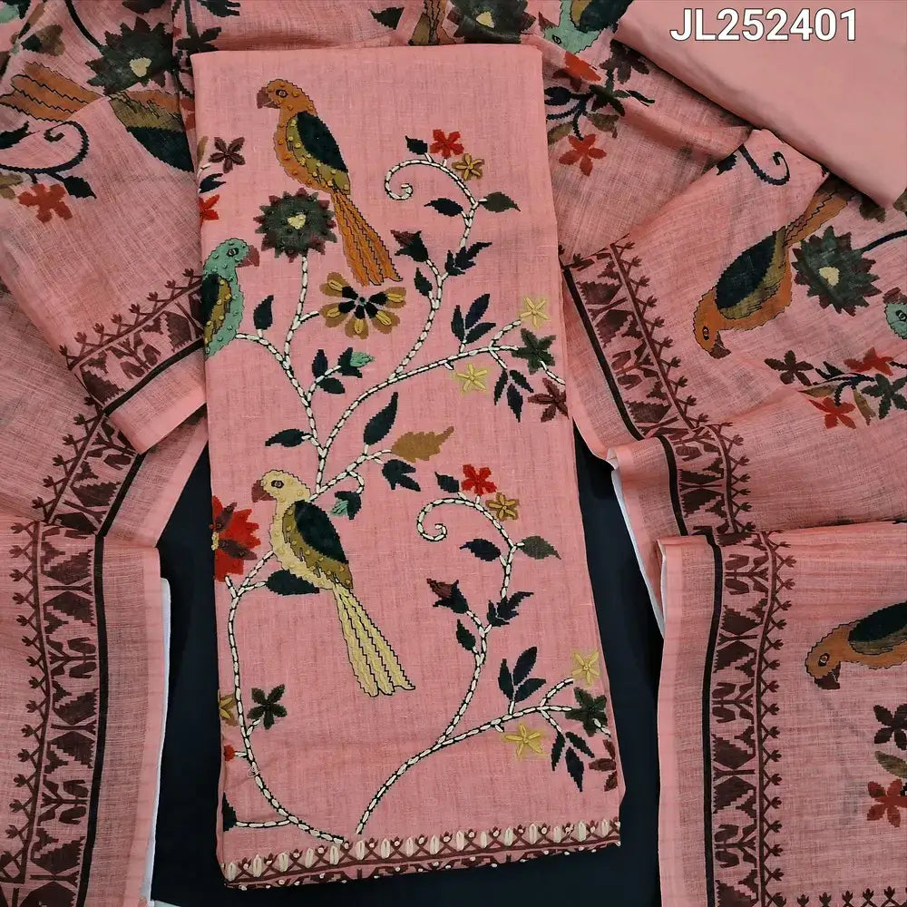 Pastel pink designer digital printed linen salwar material jl252401-Neidhal