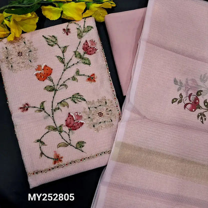 Pastel pink designer kota silk cotton salwar material my252805-Neidhal