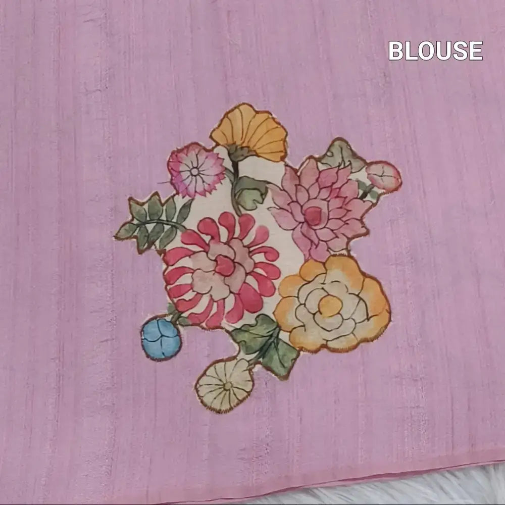 Pastel pink designer self embroidered semi gicha saree ns211-Neidhal