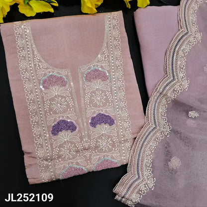 Pastel pink designer tissue organza silk salwar material jl252110-Neidhal