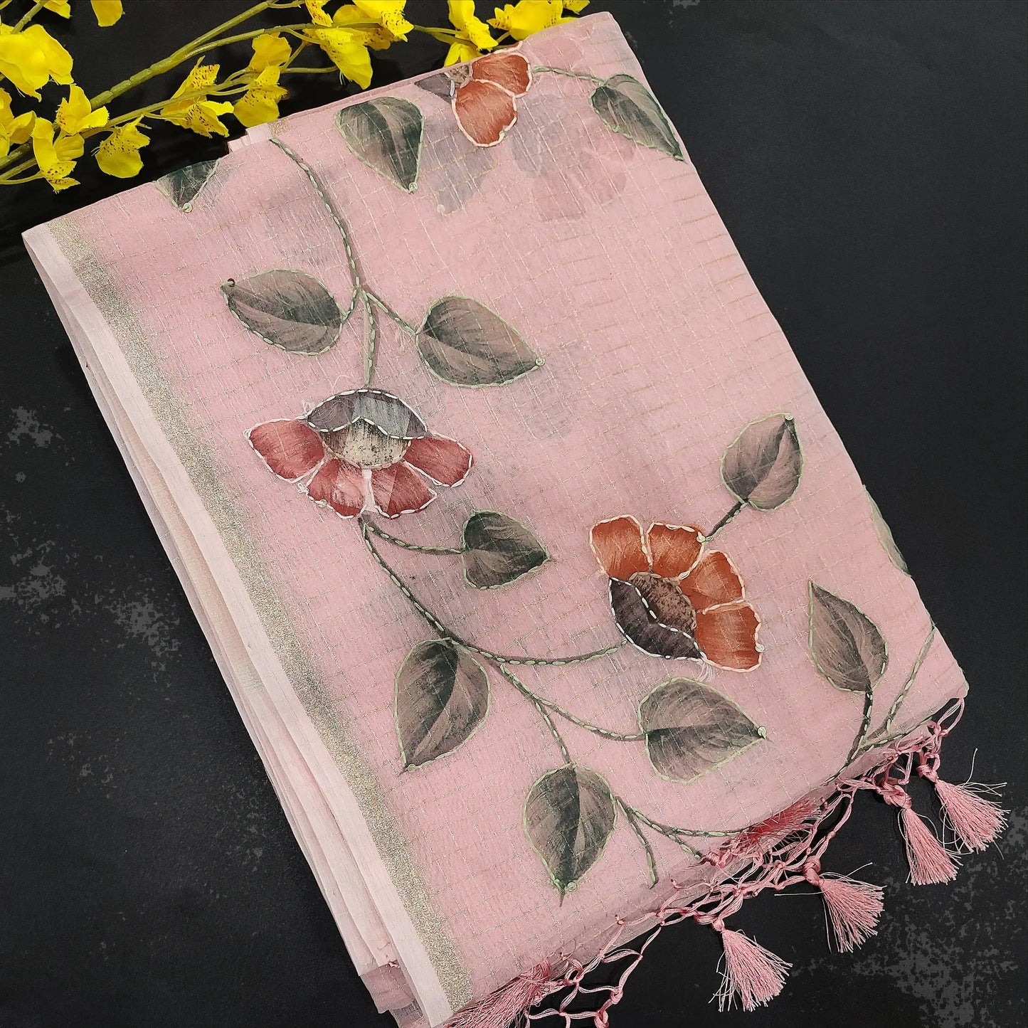 Pastel pink digital printed fancy organza saree ns72-Neidhal