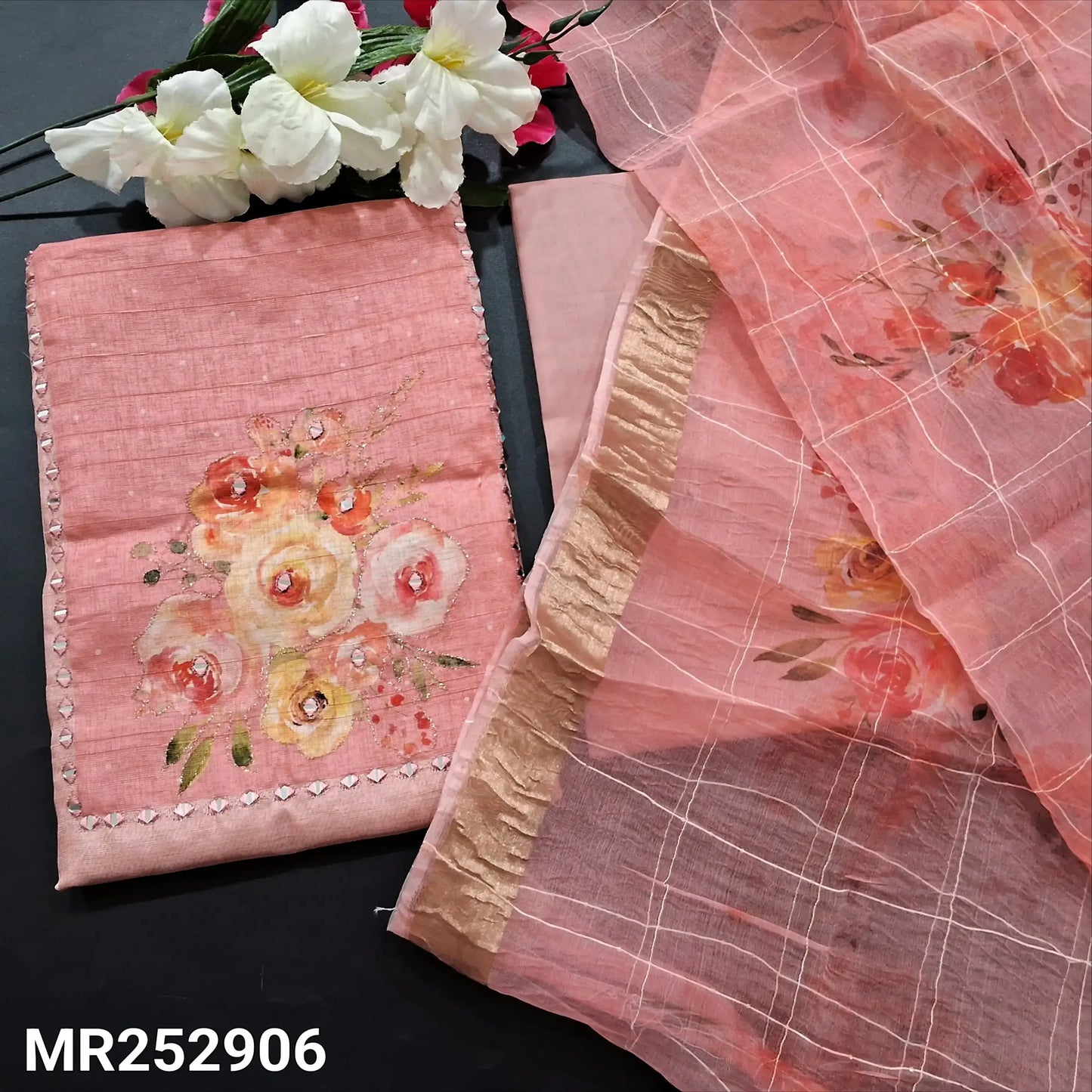 Pastel pink digital printed fancy silk cotton salwar material mr252906-Neidhal
