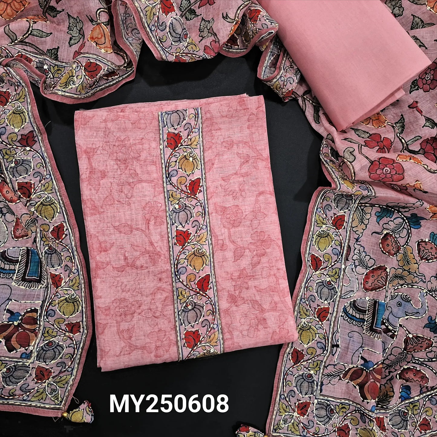 Pastel pink digital printed linen salwar material my250608-Neidhal