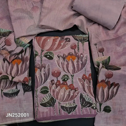 Pastel pink digital printed semi linen salwar material jn252001-Neidhal