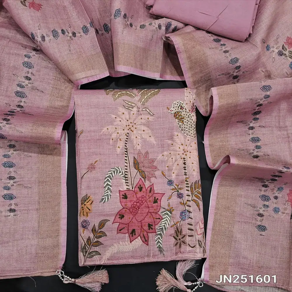 Pastel pink digital printed tissue linen salwar material jn251601-Neidhal