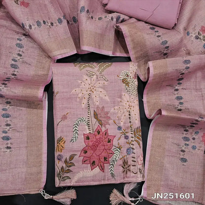 Pastel pink digital printed tissue linen salwar material jn251601-Neidhal