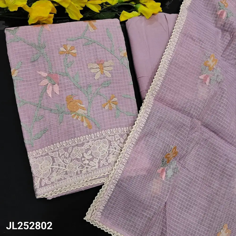 Pastel pink embroidered kota silk cotton salwar material jl252802-Neidhal