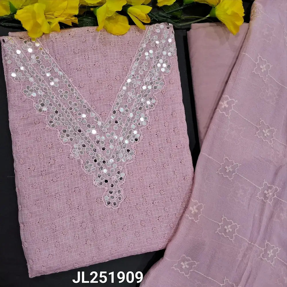 Pastel pink fancy kota silk cotton salwar material jl251909-Neidhal