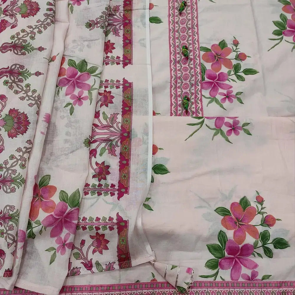 Pastel pink floral printed cotton salwar material ap251101-Neidhal