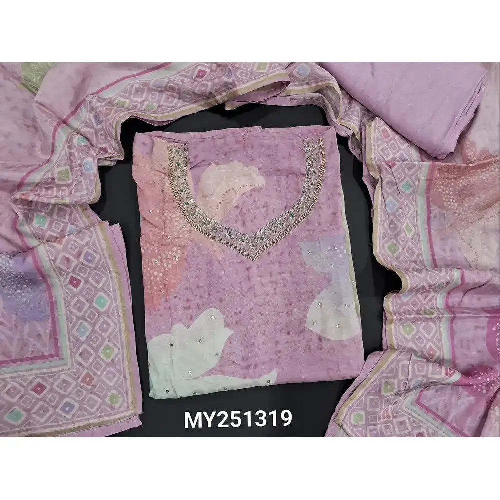 Pastel pink floral printed maslin silk salwar material my251319-Neidhal