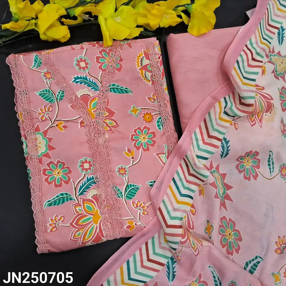 Pastel pink floral printed soft cotton salwar material jn250705-Neidhal