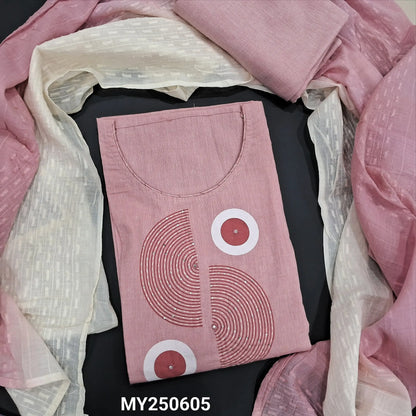 Pastel pink handloom cotton salwar material my250705-Neidhal