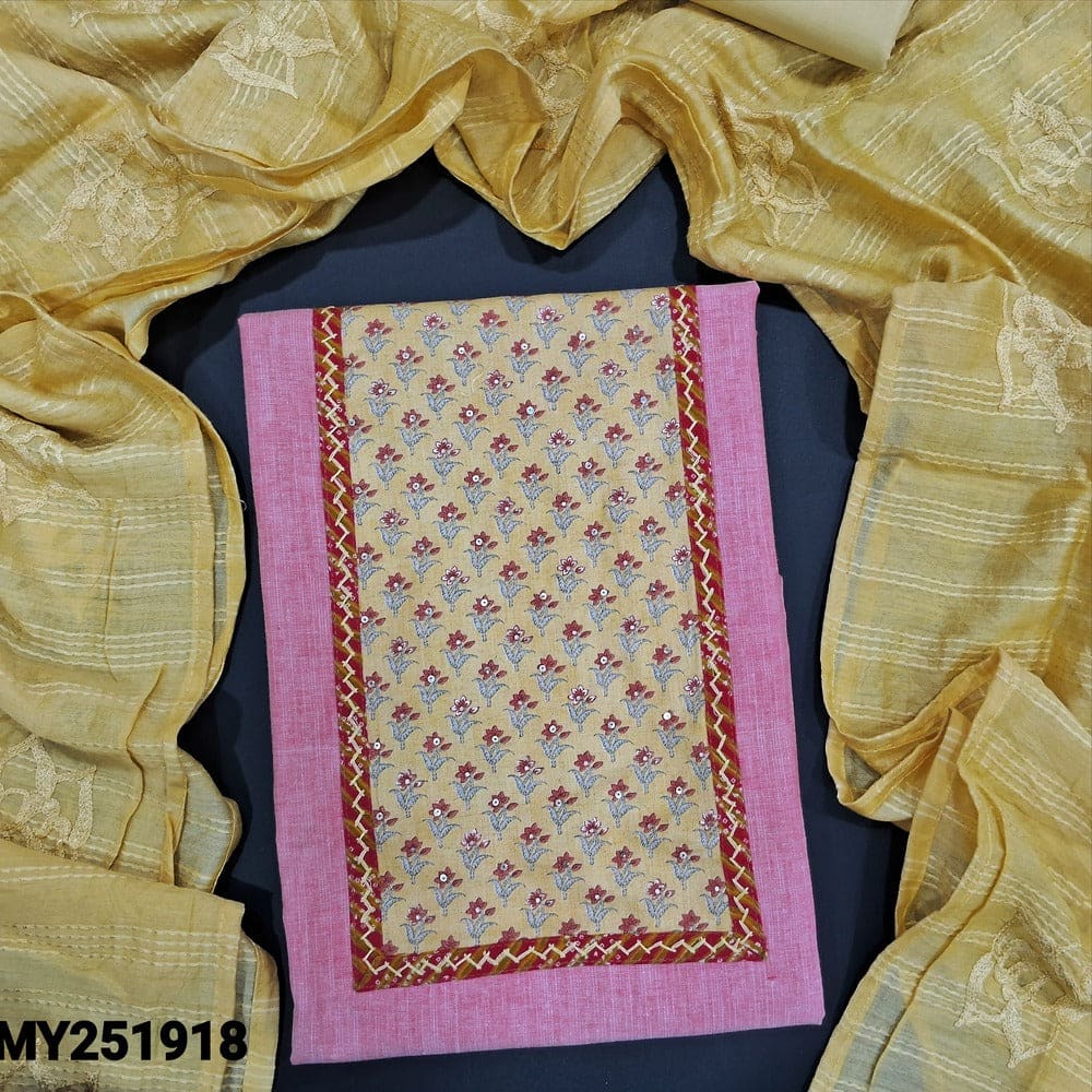Pastel pink handloom cotton salwar material my251918-Neidhal
