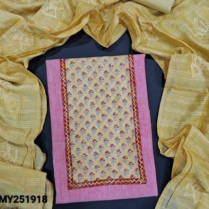 Pastel pink handloom cotton salwar material my251918-Neidhal