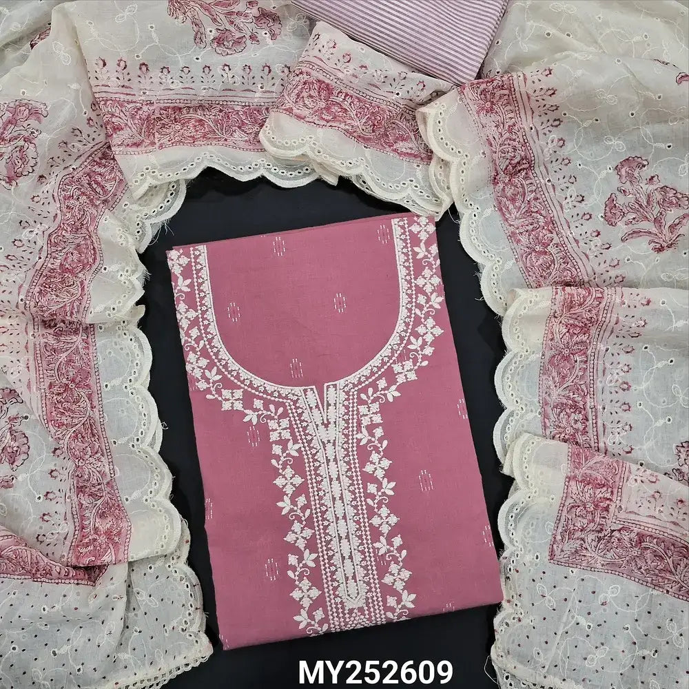 Pastel pink handloom cotton salwar material my252609-Neidhal