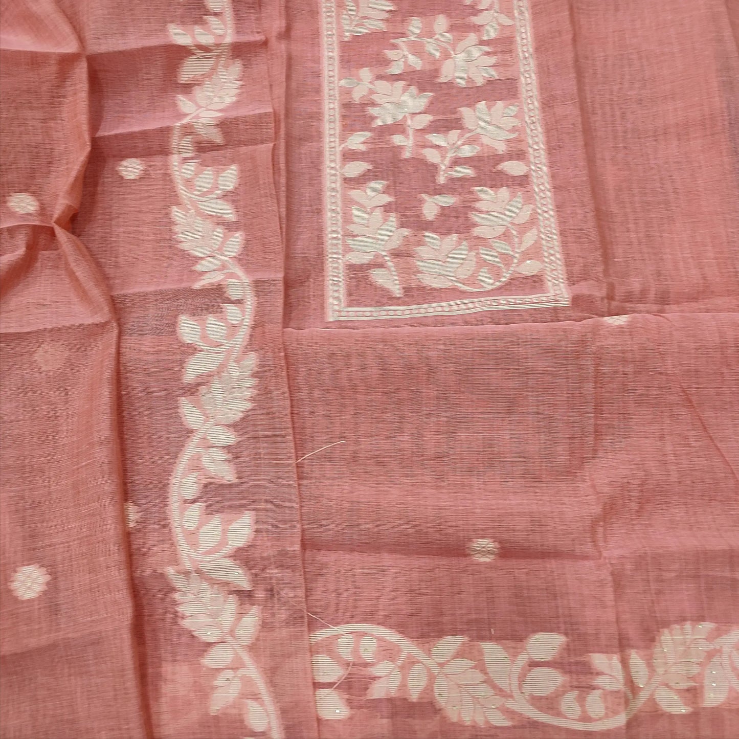 Pastel pink jamdani woven silk cotton salwar material mr250811-Neidhal