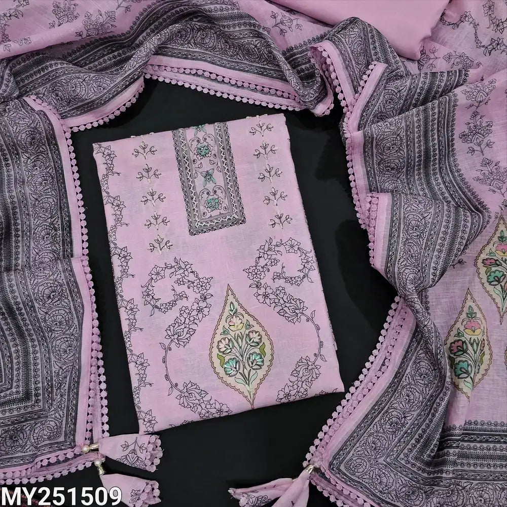 Pastel pink karachi linen salwar material my251509-Neidhal