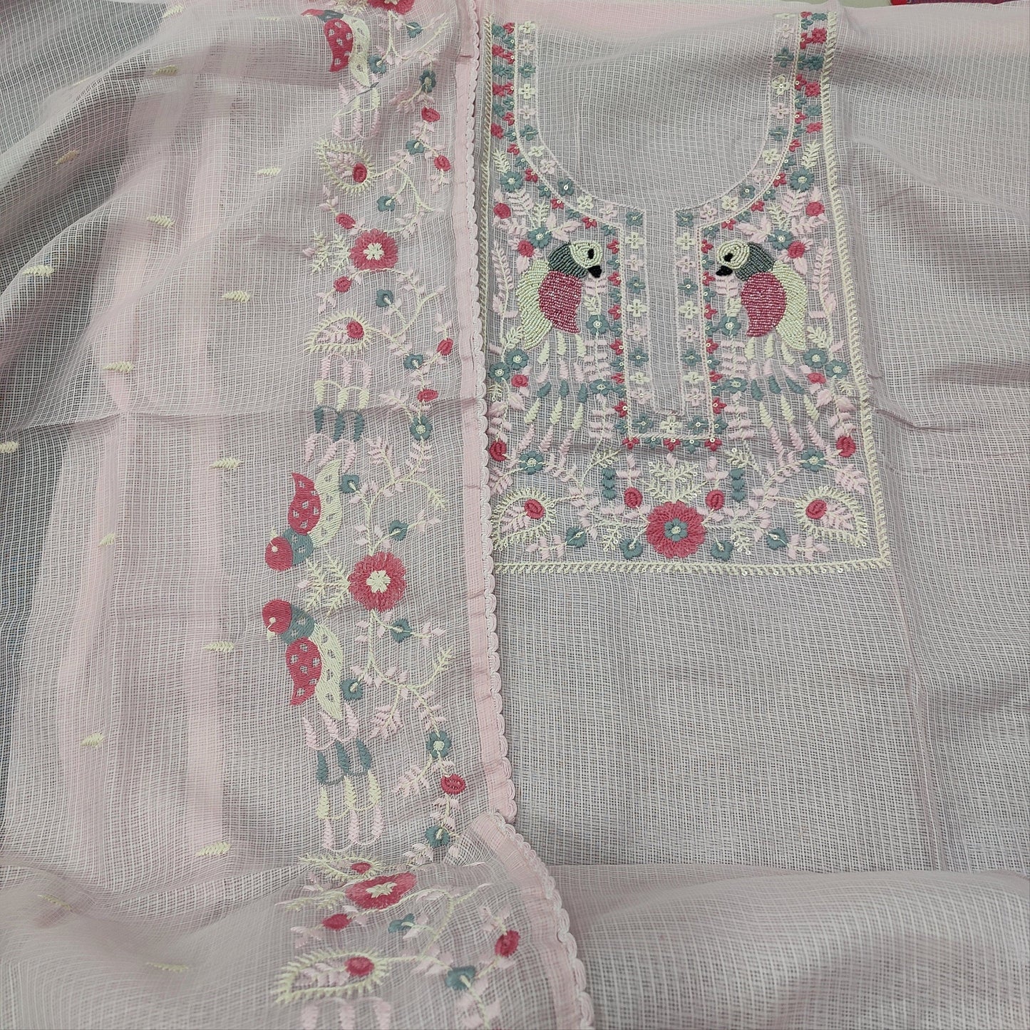 Pastel pink kota salwar material mr252017-Neidhal