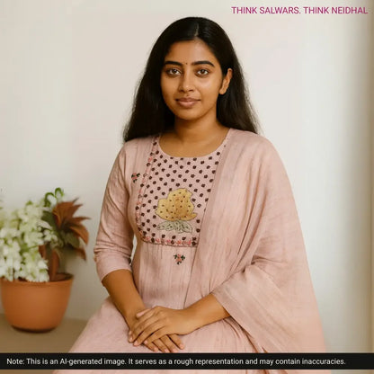 Pastel Pink Linen Salwar Material Online DC241511 Neidhal